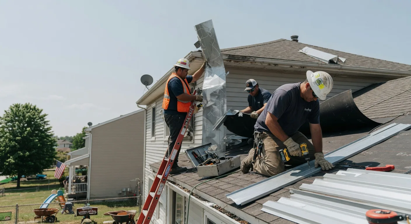 Storm Damage Metal Roof Repair in North Granville, NY